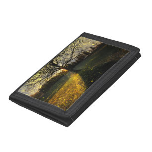Magical fireflies dreamy landscape tri-fold wallet