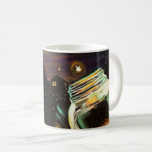 Magical Fireflies in Mason Jar Moonlit Summer Coffee Mug