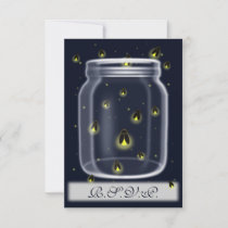 magical fireflies mason jar rsvp cards 3.5 x 5