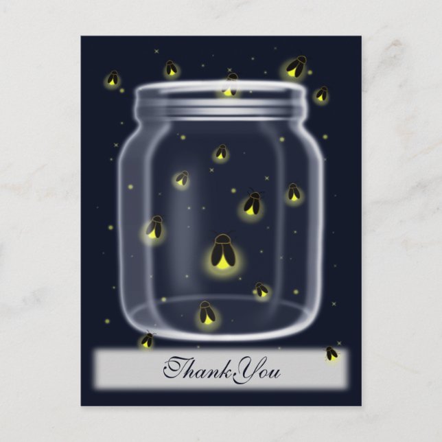 magical fireflies mason jar thank you cards (Front)