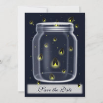magical fireflies mason jar wedding save the date