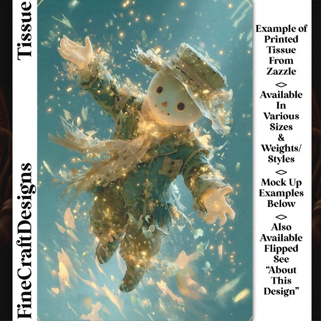 Magical Floating Snowman Spirit DX2L Decoupage Tissue Paper (Creator Uploaded)