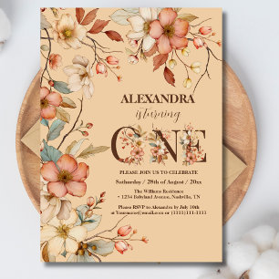 Magical Floral 1st Birthday Party Invitation