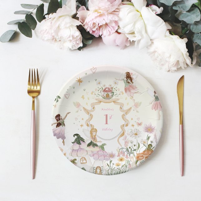 Magical Floral Fairy Birthday Party Paper Plates (Creator Uploaded)