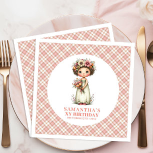 Magical Floral Fairy Pink 2nd Birthday Party Paper Dinner Napkins