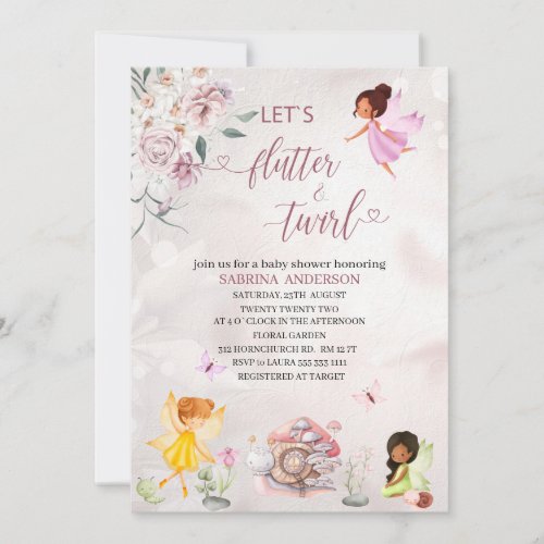 Magical Floral Fairy Princess  baby shower  Invita Invitation