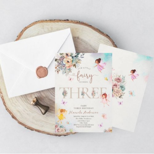 Magical Floral Fairy Princess is turning three  wa Invitation