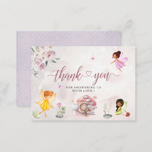 Magical Floral Fairy Princess thank you Note Card
