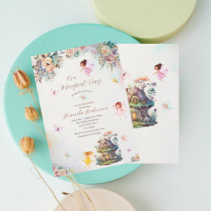 Magical Floral Fairy Princess watercolor Baby Sho Invitation