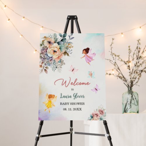 Magical Floral Fairy Princess Watercolor baby show Foam Board