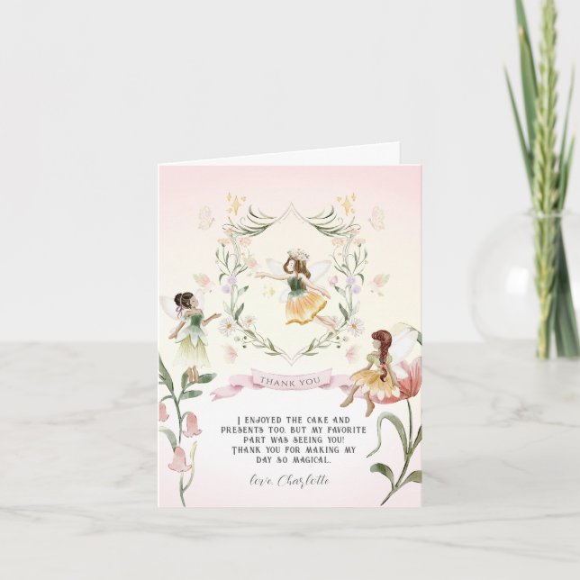 Magical Floral Fairy | Thank You Card (Front)
