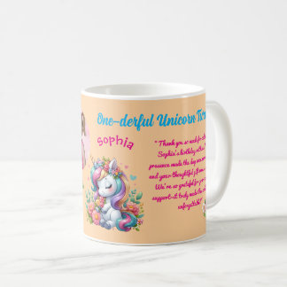 Magical Floral Unicon Kids Birthday Barcode Favor Coffee Mug