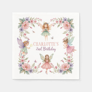 Magical flower fairy 2nd birthday napkins