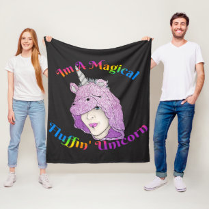 Magical Fluffin Unicorn Fleece Blanket, Medium