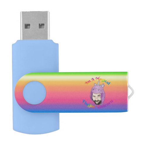 Magical Fluffin Unicorn USB Swivel Flash Drive