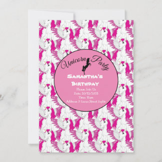 Magical Flying Unicorn Party Invitation