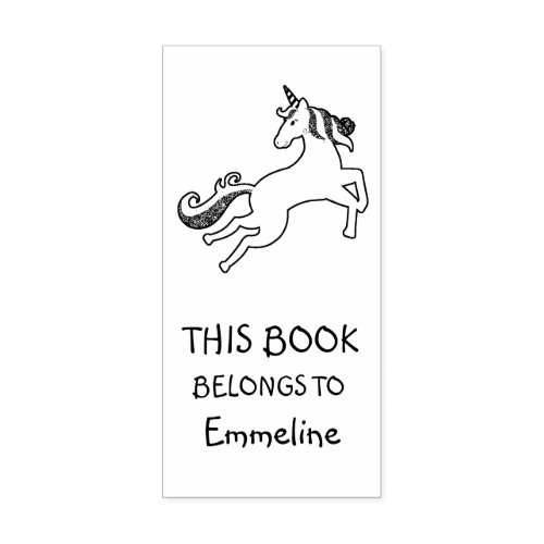 Magical Flying Unicorn Personalized Book Stamp