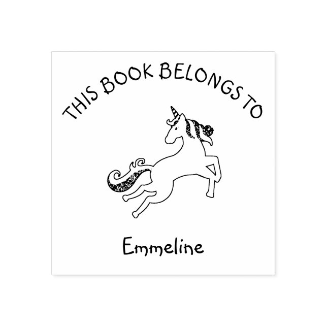 Magical Flying Unicorn This Book Belongs to Name Rubber Stamp (Imprint)