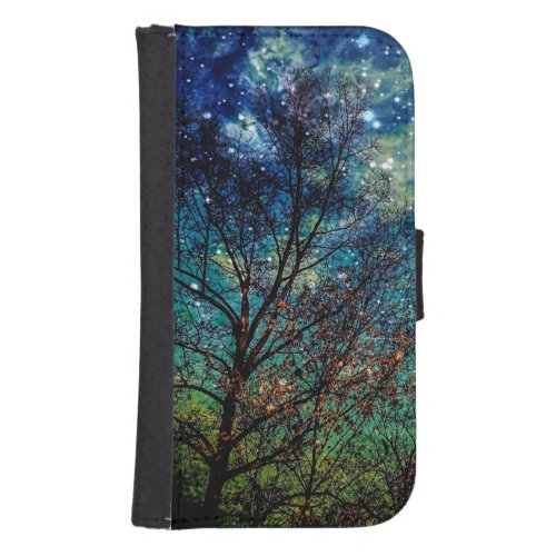 Magical Forest Celestial Nature Galaxy S4 Wallet Case