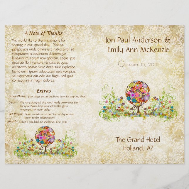 Magical Forest Circle of Love Flower Tree Wedding (Front)