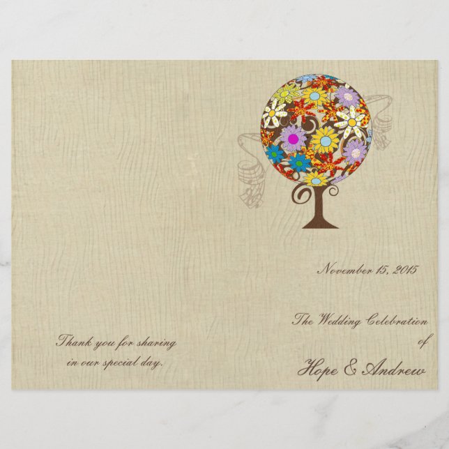 Magical Forest Circle of Love Flower Tree Wedding (Front)