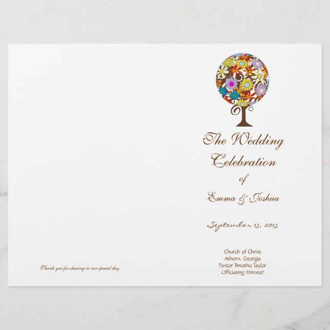 Magical Forest Circle of Love Flower Tree Wedding (Front)