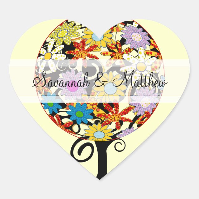 Magical Forest Circle of Love Flower Tree Wedding Heart Sticker (Front)