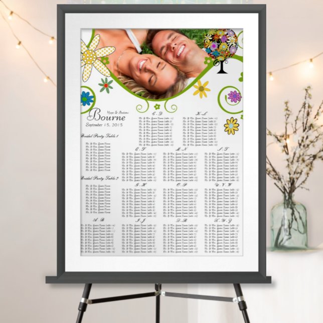 Magical Forest Circle of Love Flower Tree Wedding Poster (To see frame pricing, please enter your frame and mat options.)