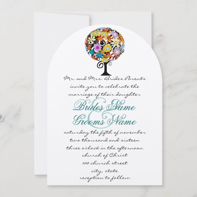 Magical Forest Circle of Love Wedding Invitations (Front)