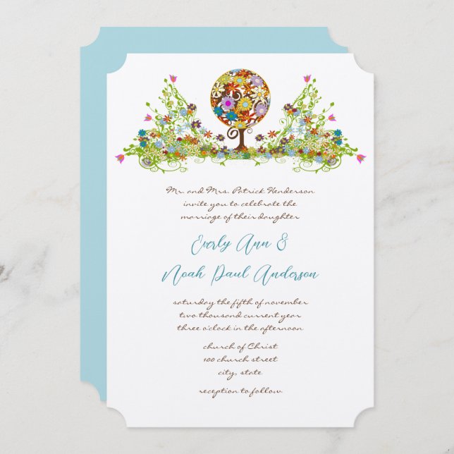 Magical Forest Circle of Love Wedding Invitations (Front/Back)