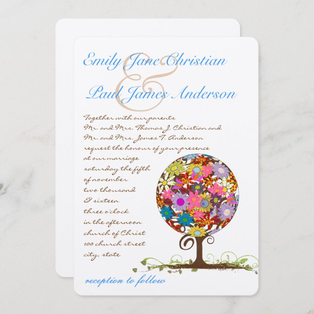 Magical Forest Circle of Love Wedding Invitations (Front/Back)