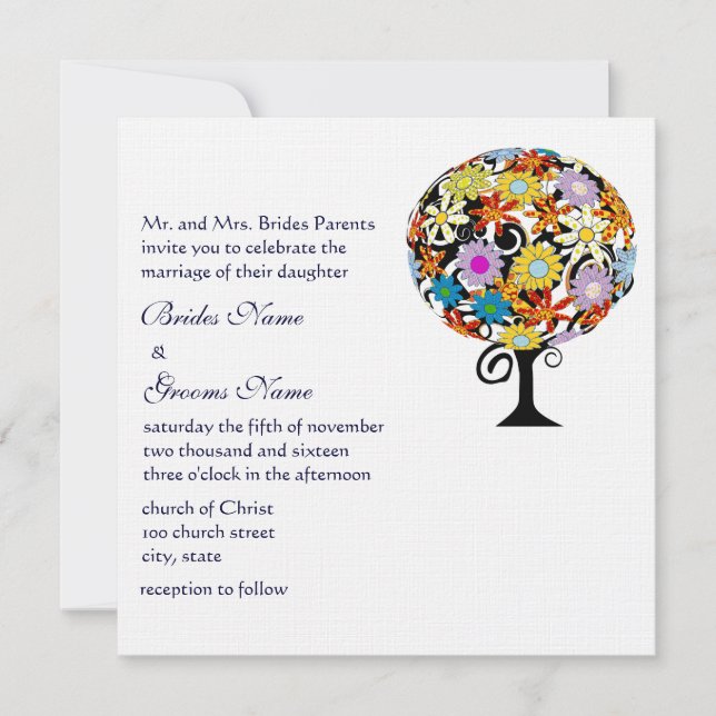 Magical Forest Circle of Love Wedding Invitations (Front)