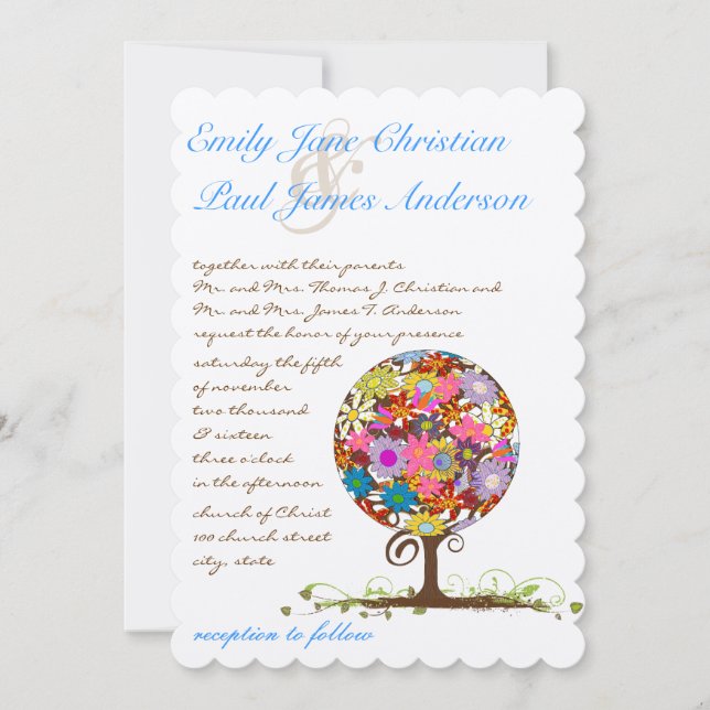 Magical Forest Circle of Love Wedding Invitations (Front)