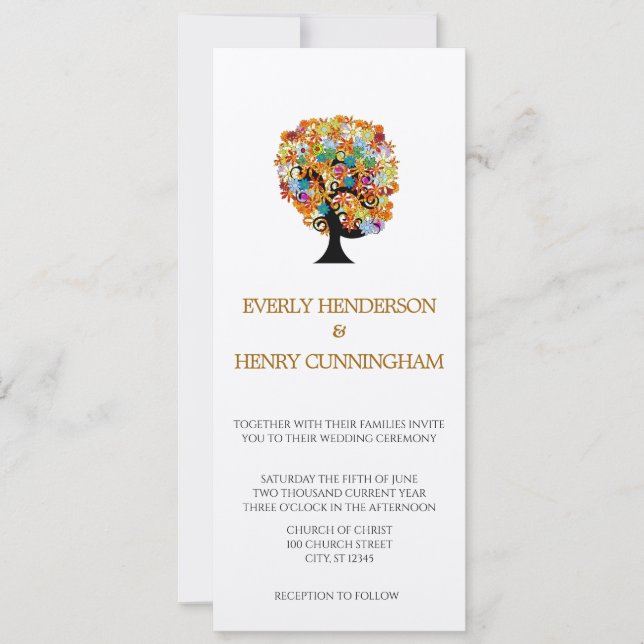 Magical Forest Circle of Love Wedding Invitations (Front)