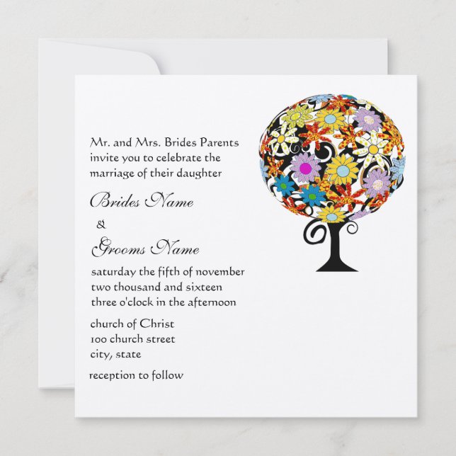 Magical Forest Circle of Love Wedding Invitations (Front)