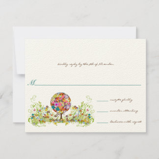 Magical Forest Circle of Love Wedding RSVP Invitation