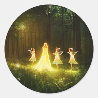 Magical Forest | Elf & Fairies | Fantasy Nature Classic Round Sticker