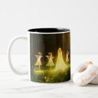 Magical Forest | Elf & Fairies | Fantasy Nature Two-Tone Coffee Mug