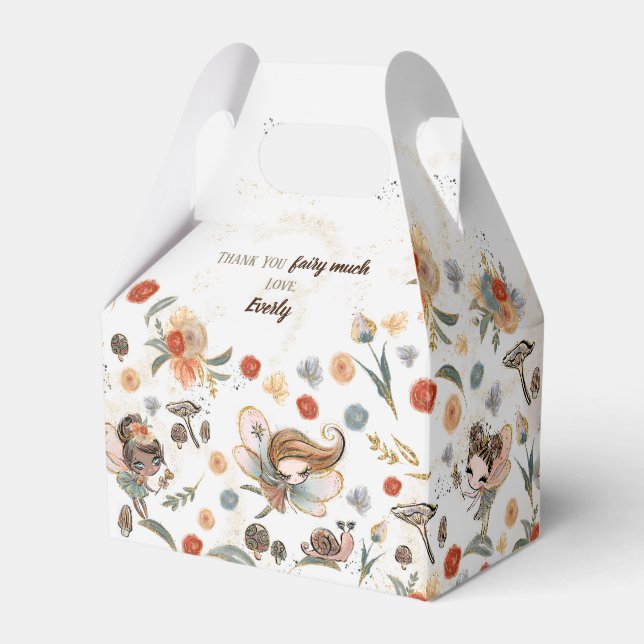 Magical Forest Fairy Birthday Party Favor Boxes (Front Side)
