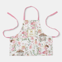 Magical Forest Fairy Pink Floral Garden Monogram