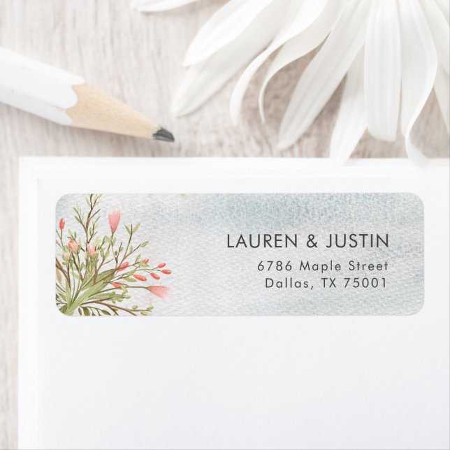 Magical Forest Floral Wedding Return Address Label (Insitu)