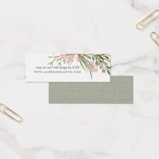 Magical Forest Floral Wedding Website Card (Office)