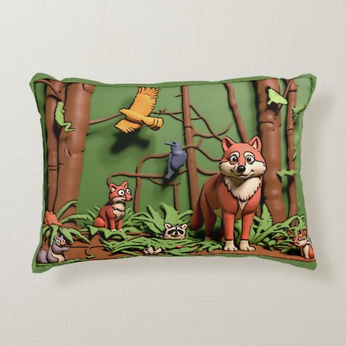 Magical Forest - Forest Animals Accent Pillow