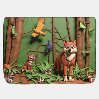 Magical Forest - Forest Animals Baby Blanket