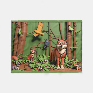Magical Forest - Forest Animals Fleece Blanket