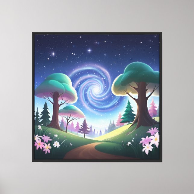 Magical Forest Gateway: Swirling Galaxy  Canvas Print (Front)