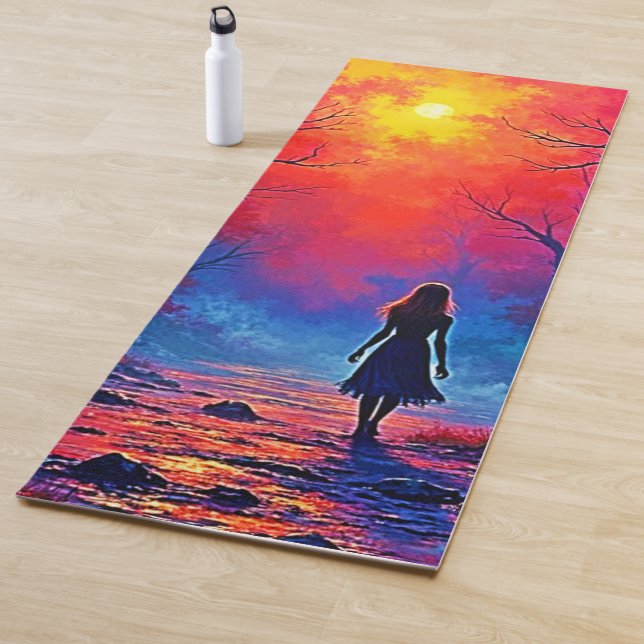 Magical Forest Girl's Solitude Design Yoga Mat (In Situ)