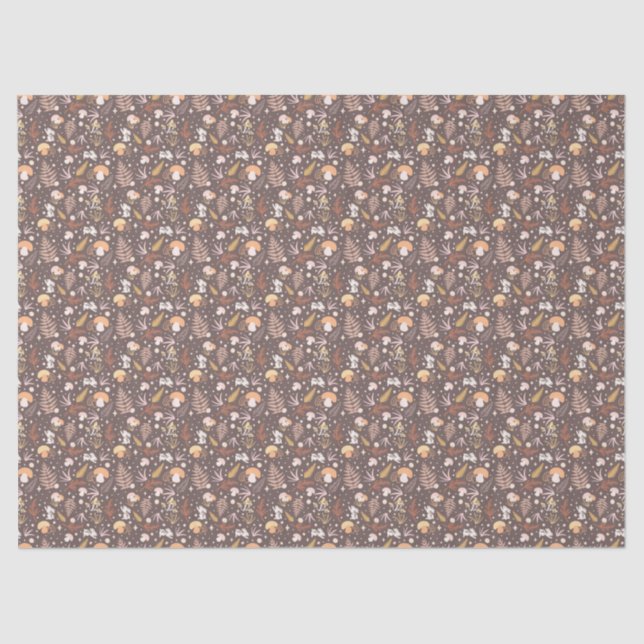 Magical Forest Hares Mushrooms Decoupage Tissue Paper (Front)