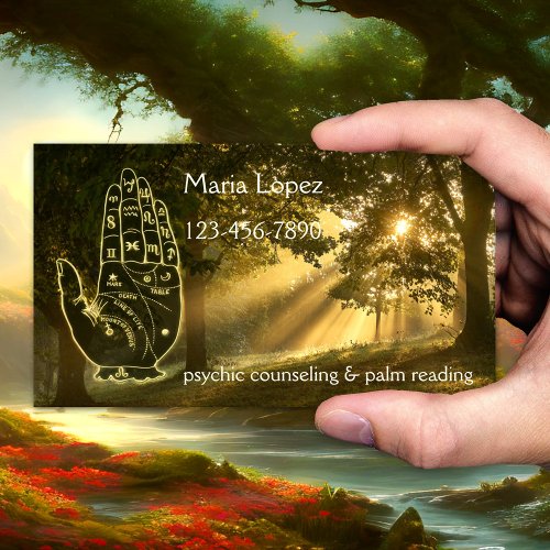 Magical Forest Palm Reader Business Card