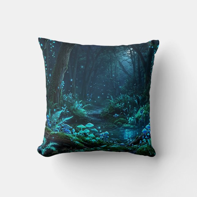 Magical Forest Throw Pillow (Front)